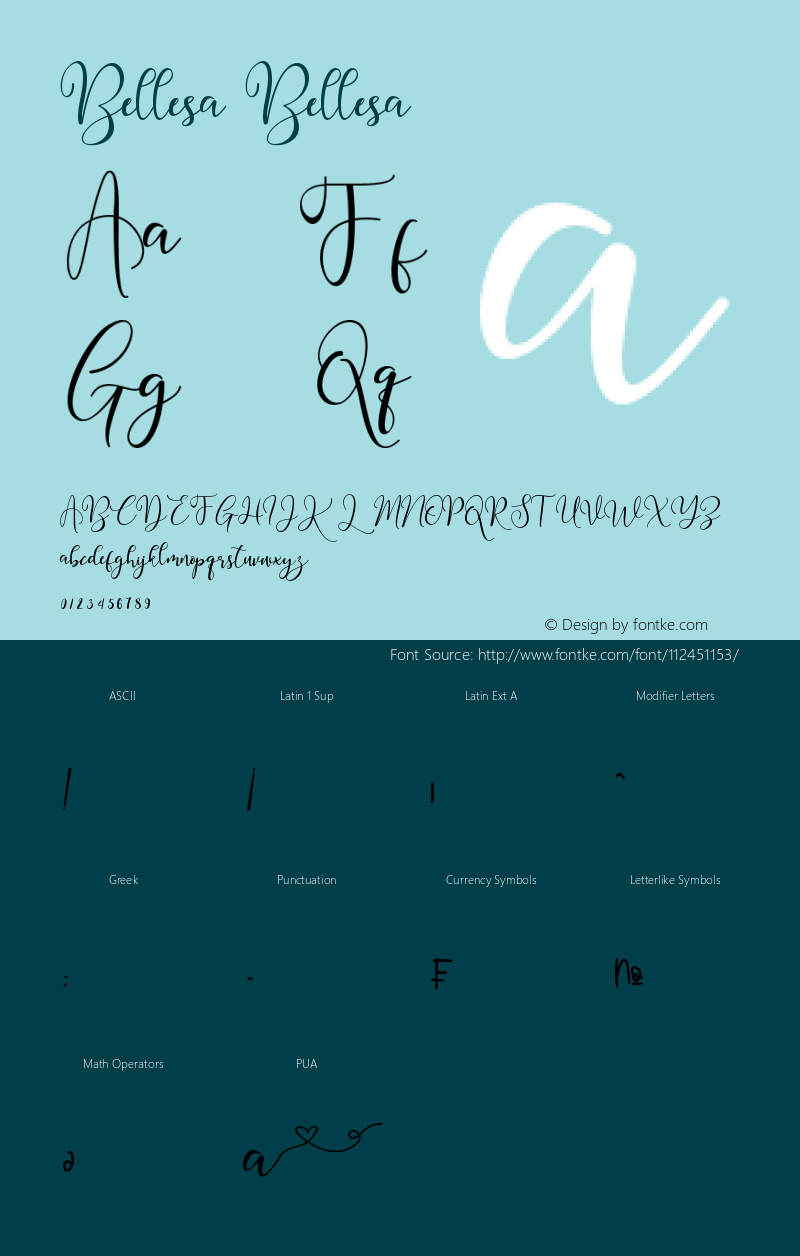 Bellesa Bellesa Version 1.00;February 18, 2021;FontCreator 13.0.0.2683 64-bit Font Sample