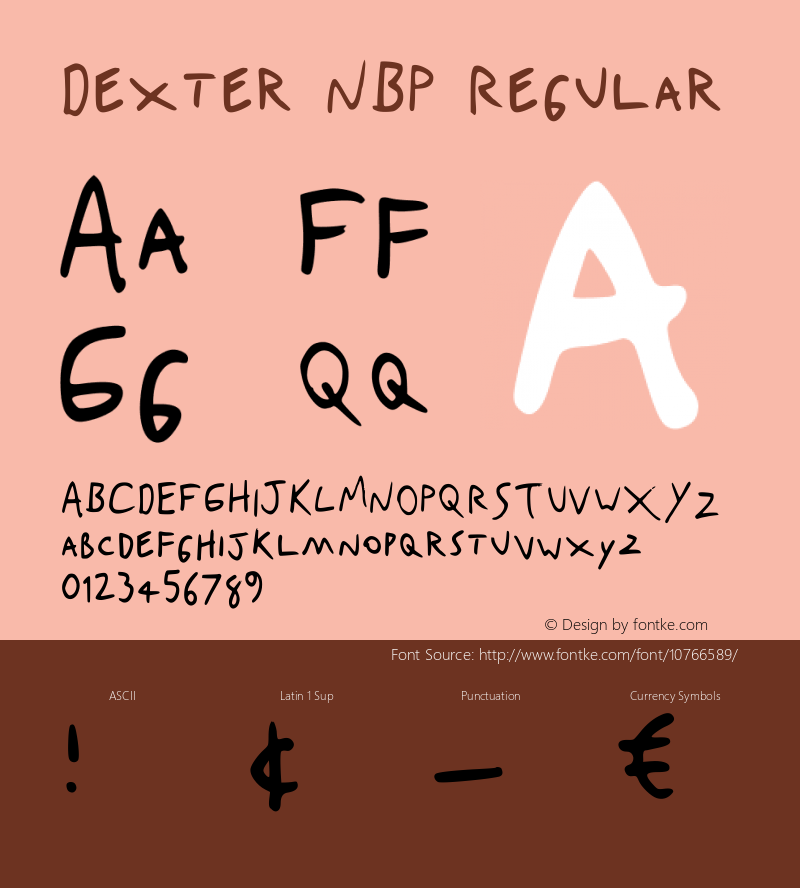 Dexter NBP Regular Version 1.0 (12-August-2013) Font Sample