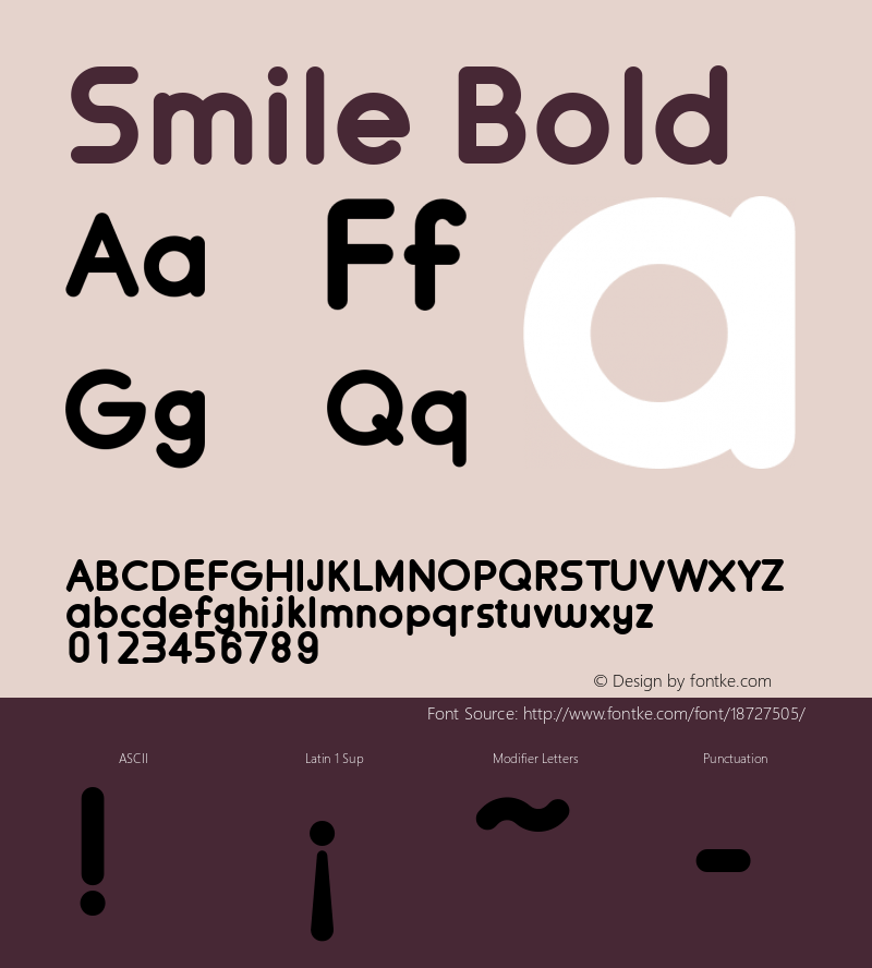 Smile Bold Version 1.00 October 13, 2016, initial release Font Sample