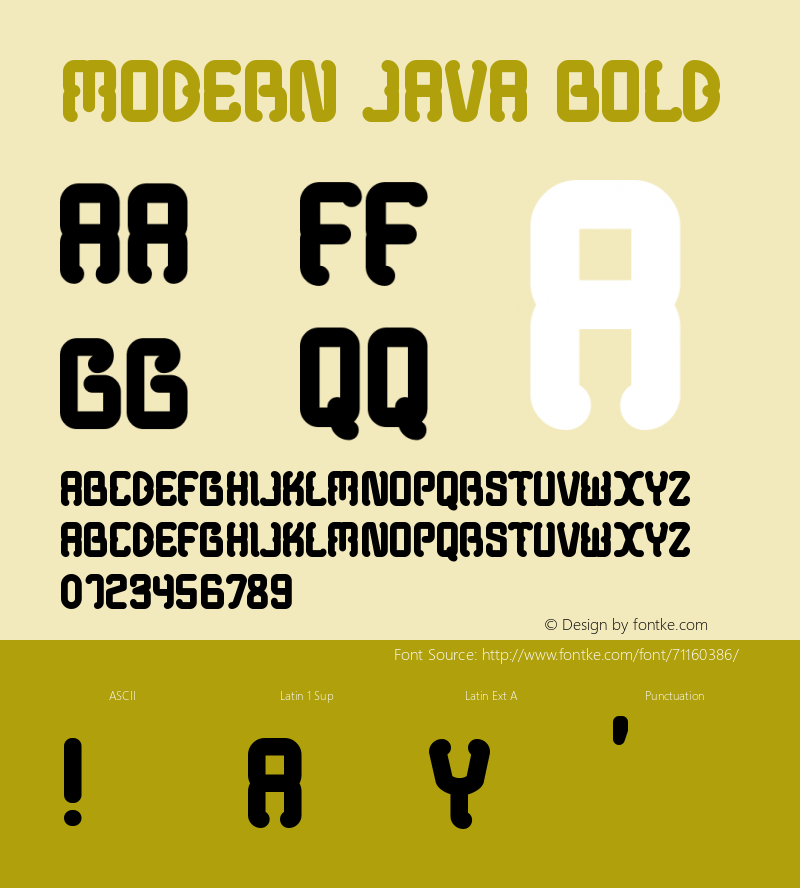 Modern Java Bold Version 1.000;Fontself Maker 3.5.1 Font Sample