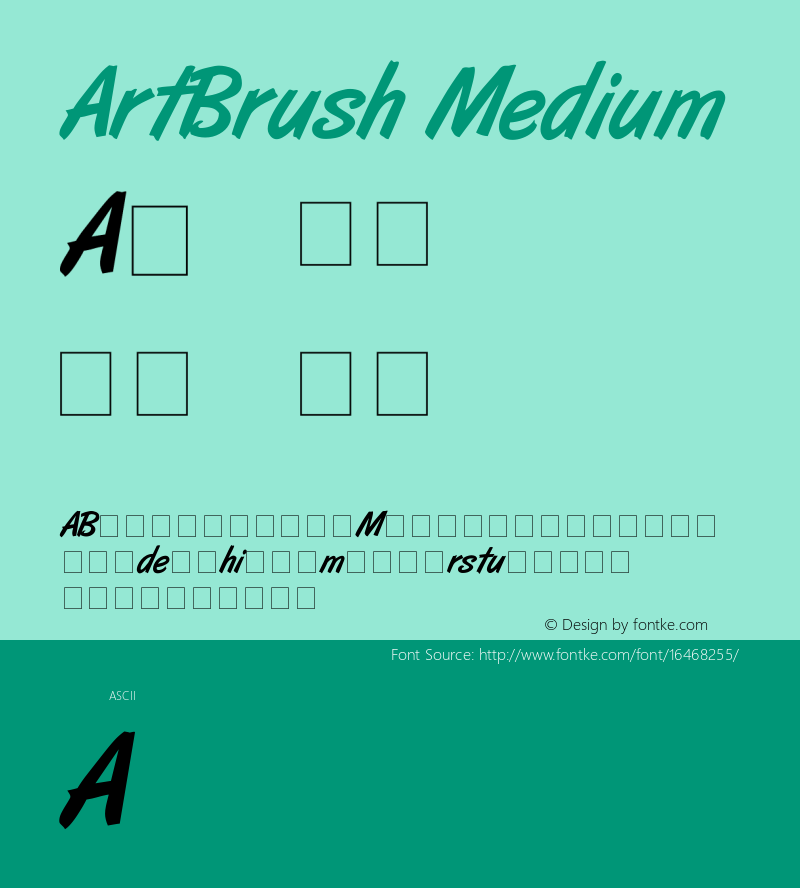 ArtBrush Medium 001.001 Font Sample