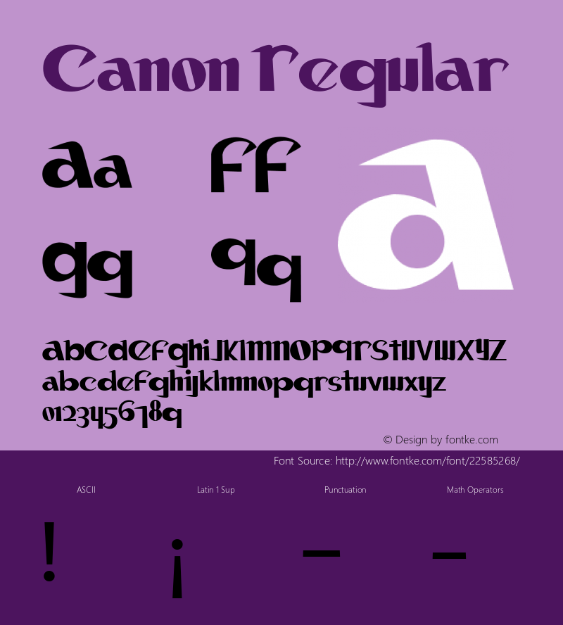 Canon Version 1.0 Font Sample