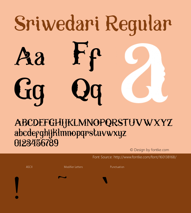 Sriwedari Demo Version 1.000 Font Sample