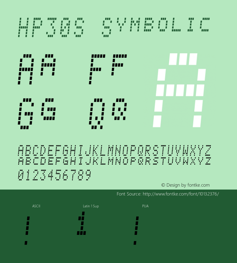 HP30S Symbolic Evaluation version Font Sample