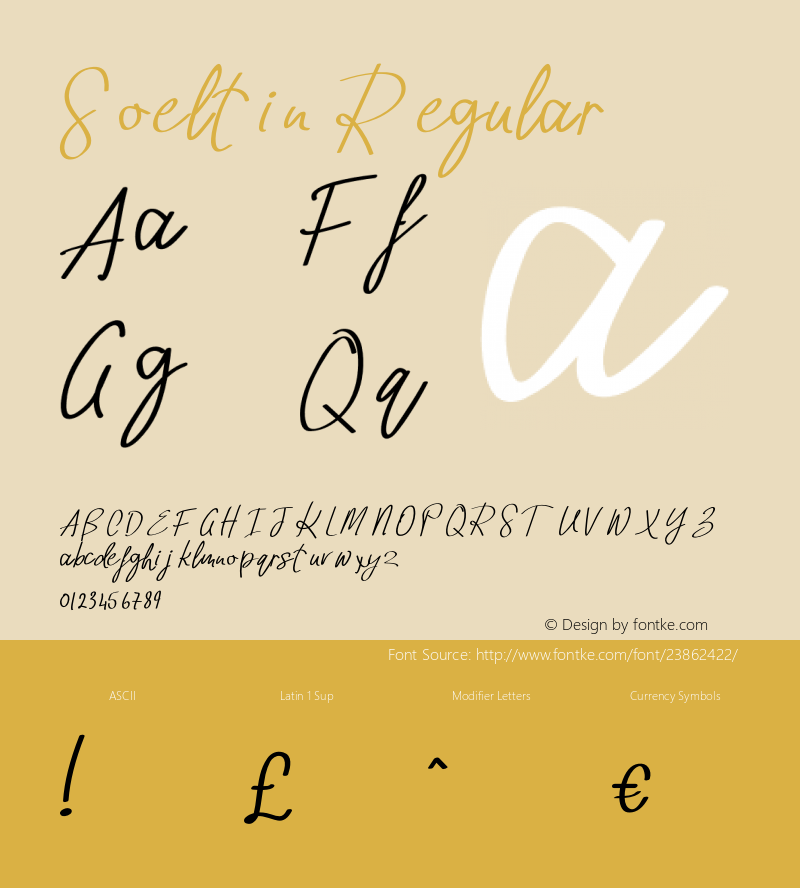 Soeltin Version 1.000;PS 001.001;hotconv 1.0.56 Font Sample