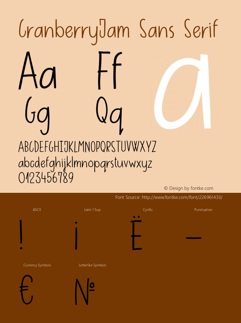 CranberryJam Sans Serif Version 1.003;Fontself Maker 2.2.1图片样张