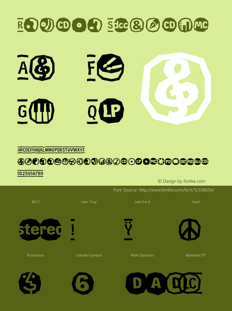 Rekord Symbols Version 001.000 Font Sample