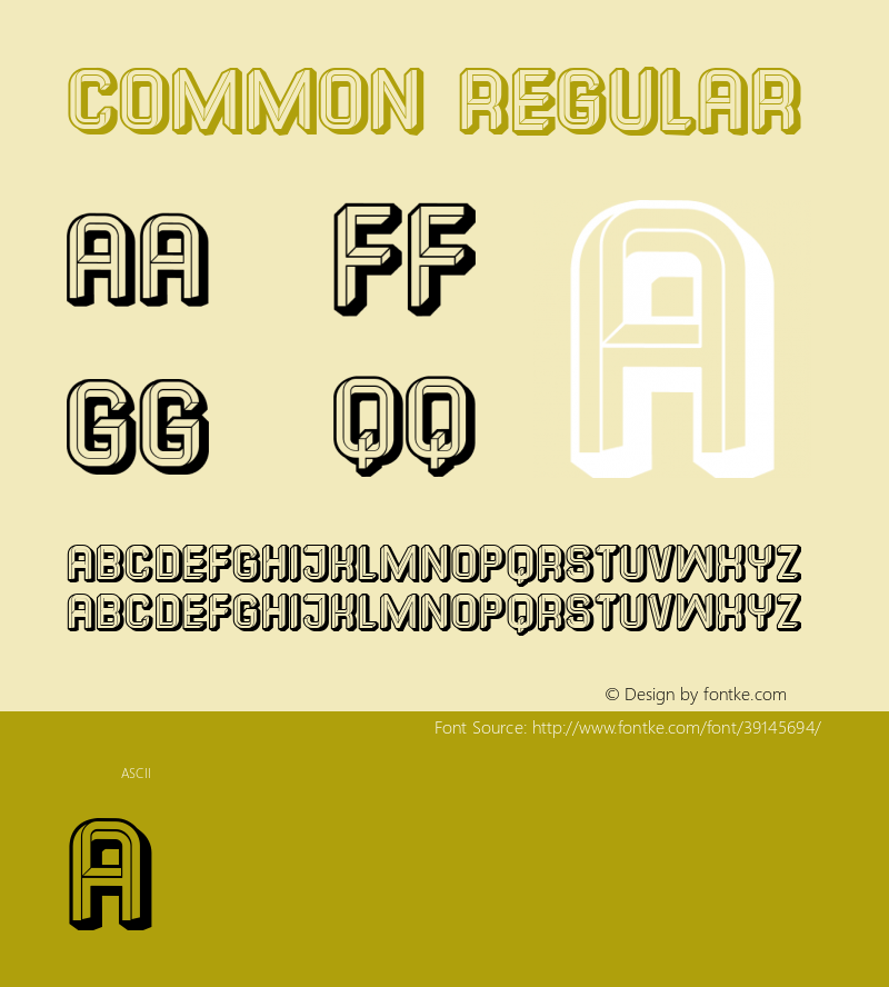 Common Regular Version 1.000 Font Sample