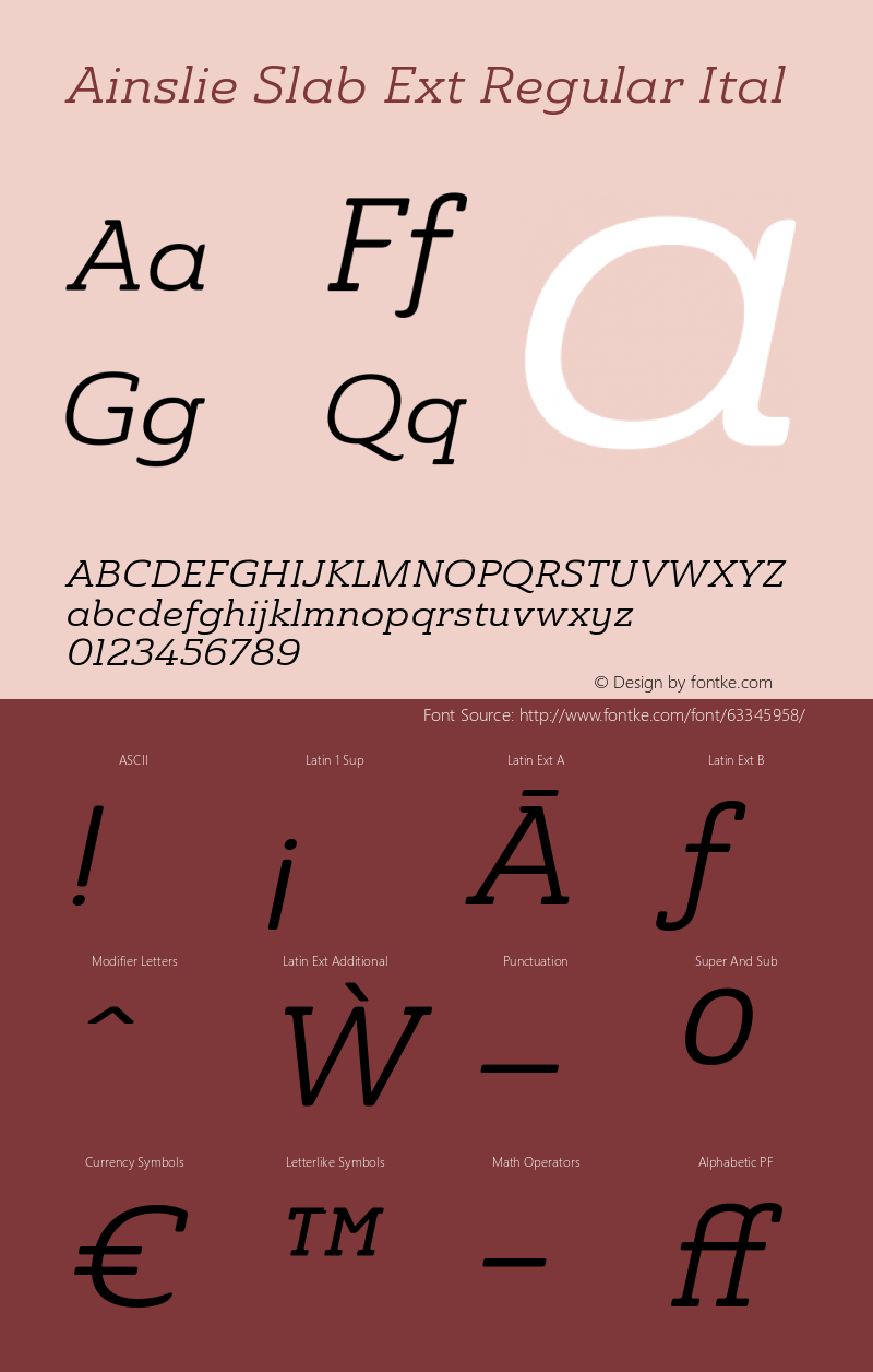 AinslieSlab-ExtRegIt Version 1.000 Font Sample