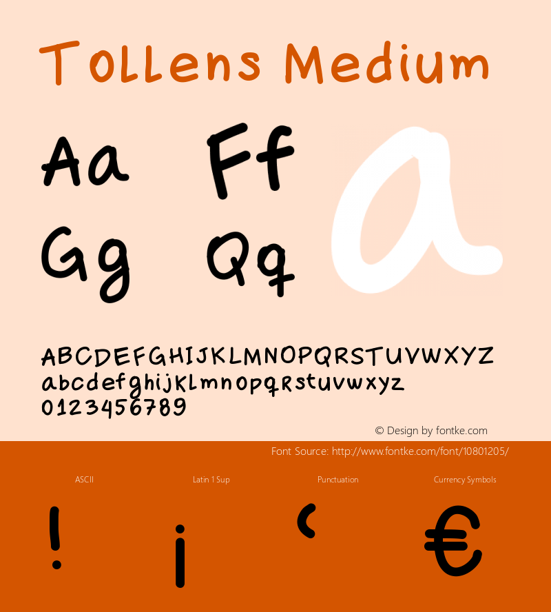 Tollens Medium Version 001.000 Font Sample