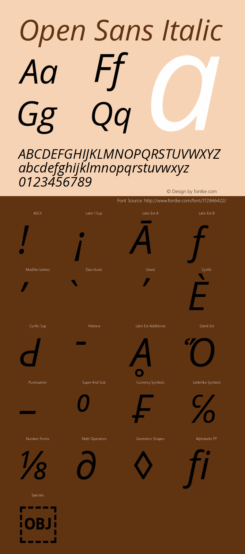 Open Sans Italic Version 2.010; ttfautohint (v1.6)图片样张