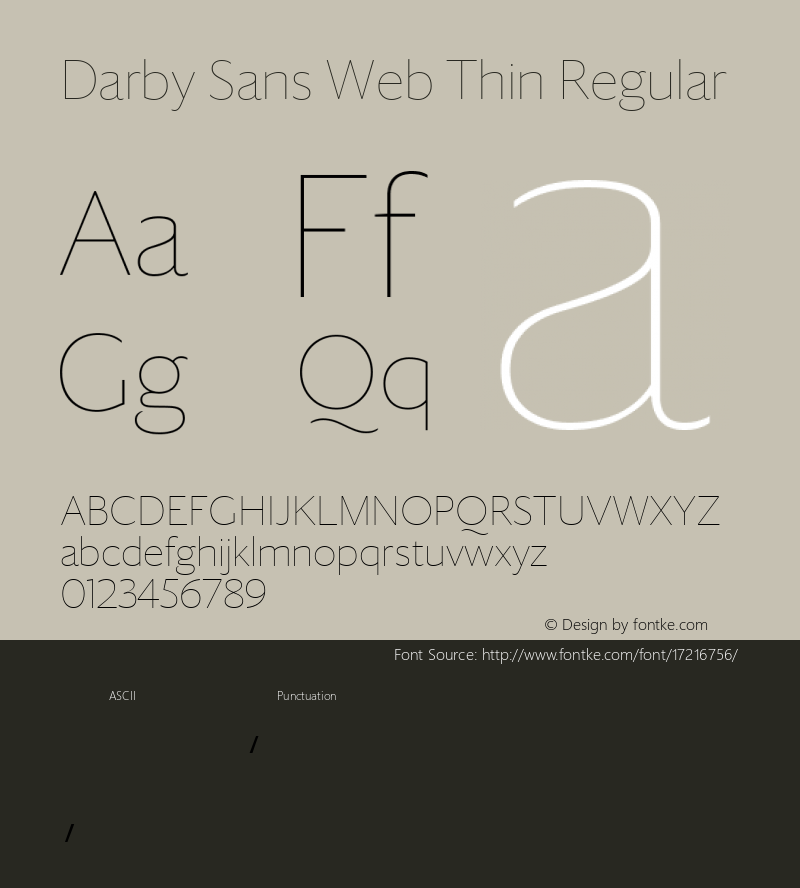 Darby Sans Web Thin Regular Version 1.4 2014 Font Sample