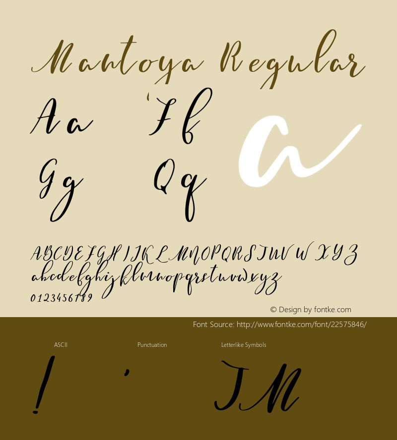 Mantoya Regular Version 1.000;PS 001.000;hotconv 1.0.88;makeotf.lib2.5.64775 Font Sample