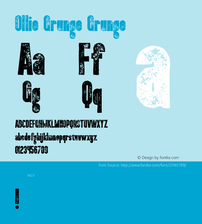 Ollie Grunge Version 1.000 Font Sample