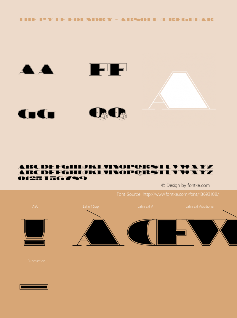 The Pyte Foundry - Absolu 4 Regular Version 1.000;PS 001.000;hotconv 1.0.88;makeotf.lib2.5.64775 Font Sample