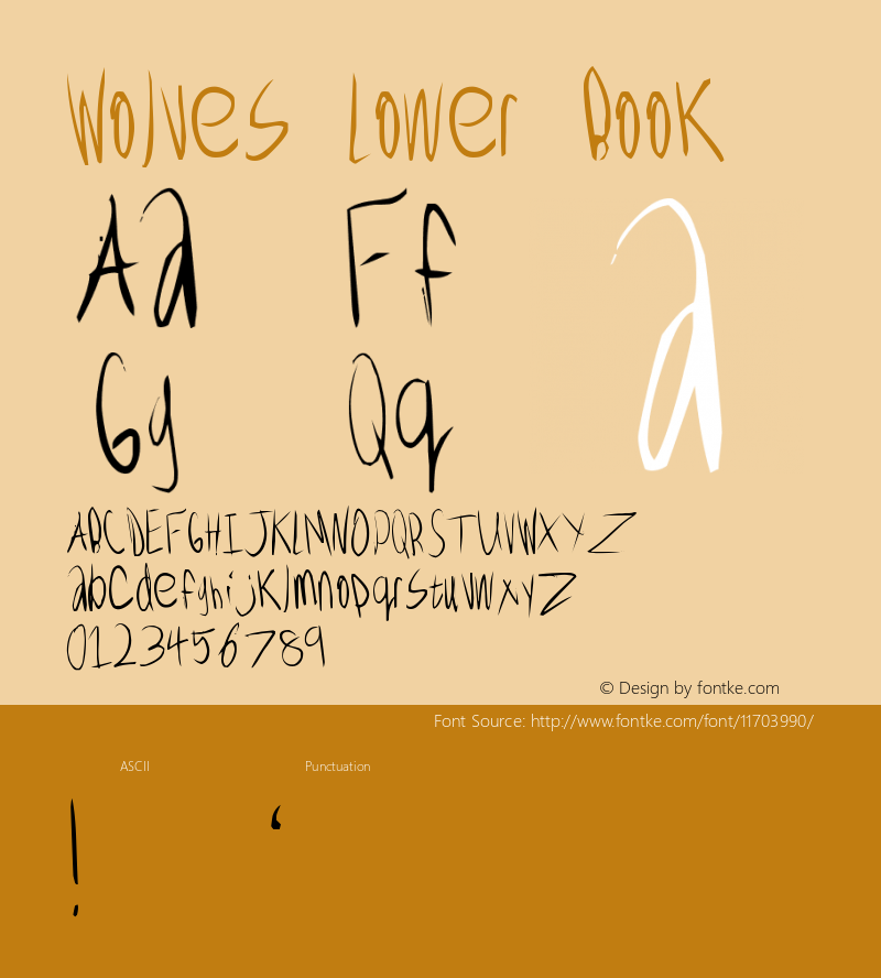 Wolves Lower Book Version  6/6/97 revision 0 Font Sample