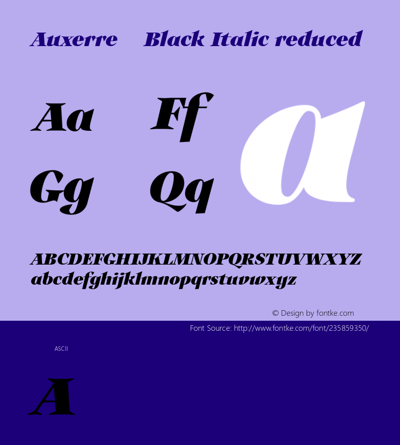 Auxerre 86 Black Italic reduced Version 1.003图片样张