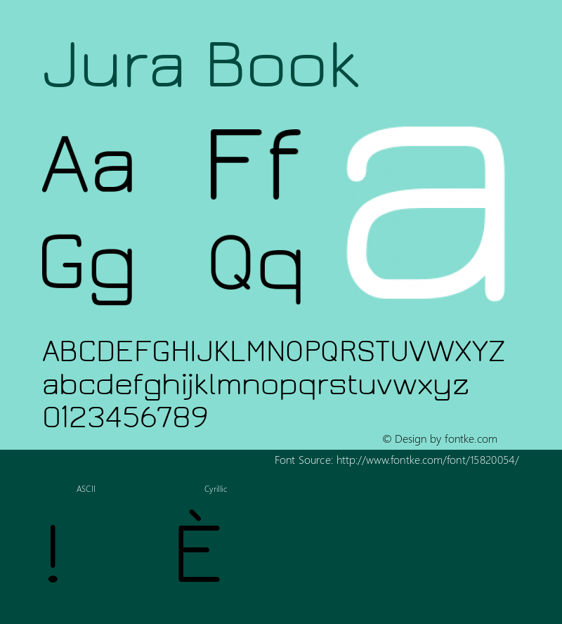 Jura Book Version 2.5 ; ttfautohint (v1.4.1) Font Sample