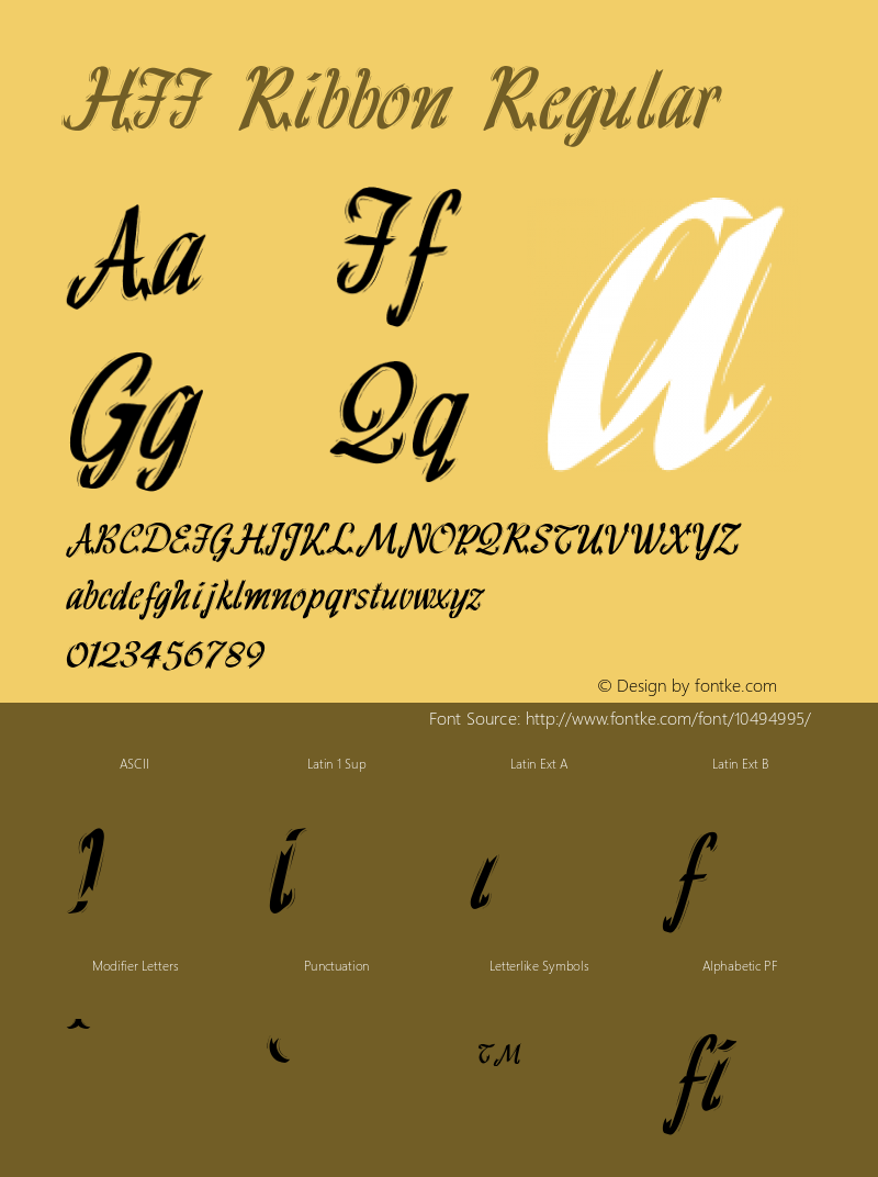 HFF Ribbon Regular 1.000 Font Sample