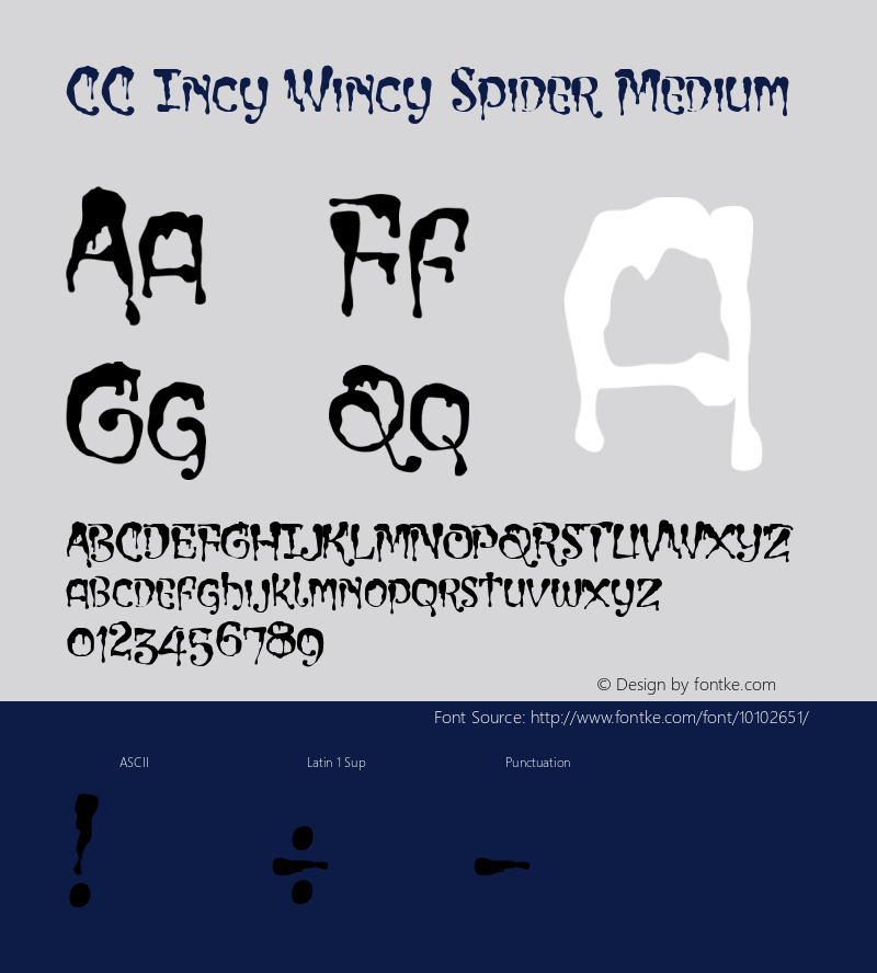 CC Incy Wincy Spider Medium 001.000 Font Sample