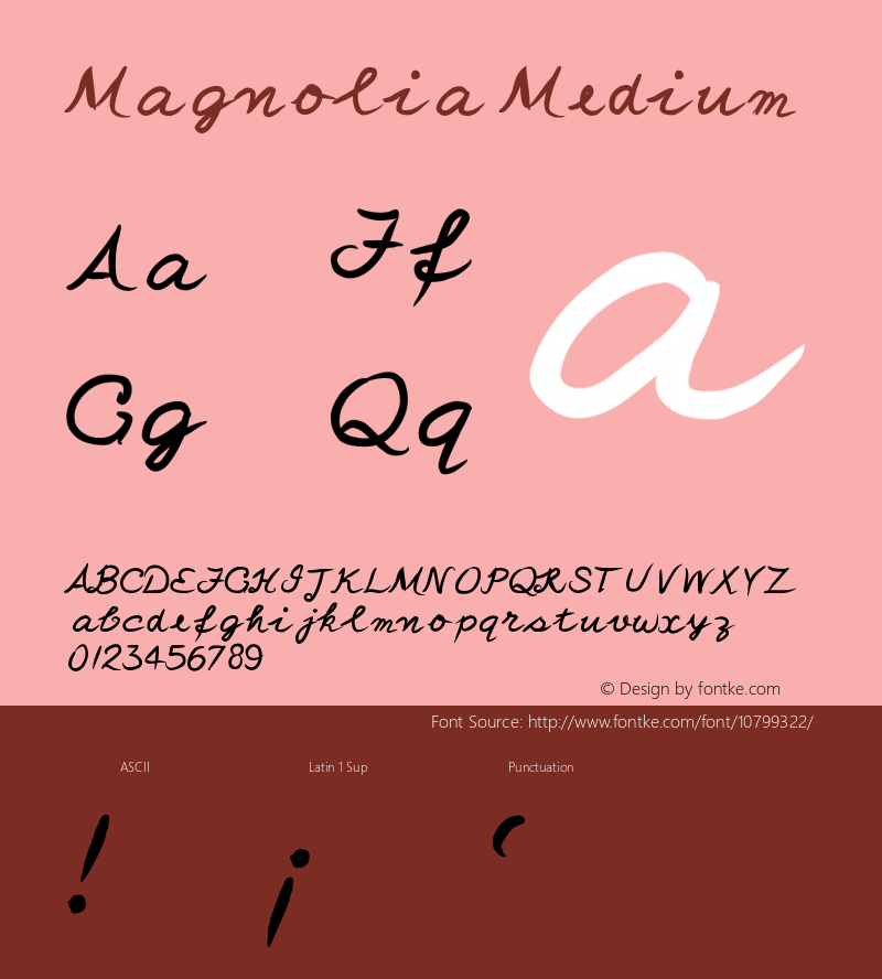 Magnolia Medium Version 001.000 Font Sample