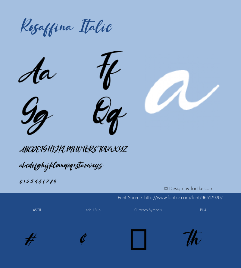 Rosaffina Italic Version 1.00;October 16, 2020;FontCreator 12.0.0.2563 64-bit Font Sample