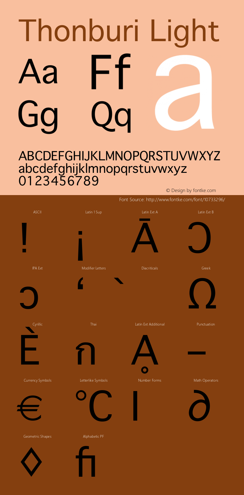 Thonburi Light 10.10d2e4 Font Sample