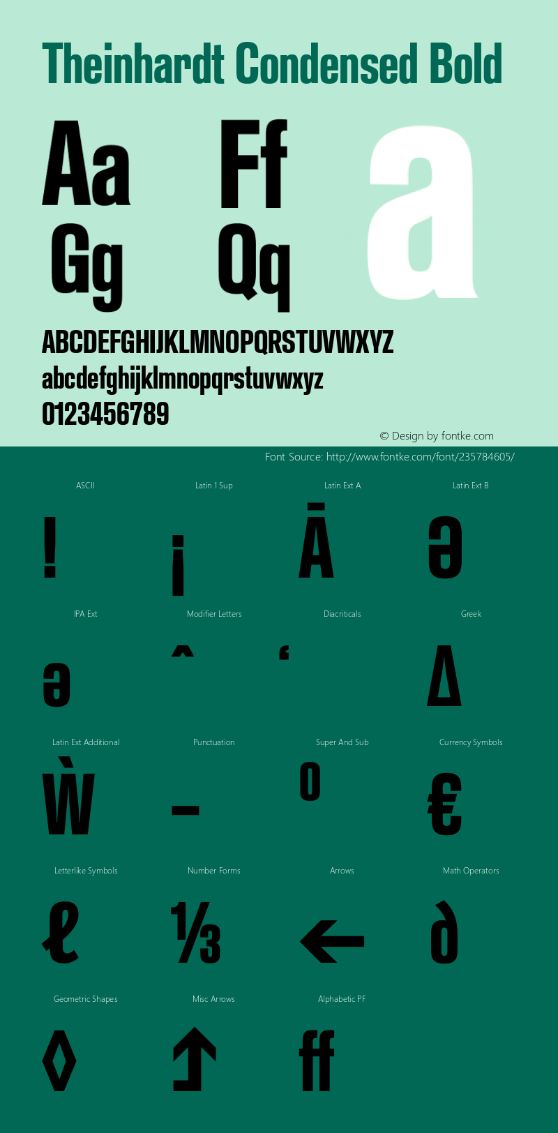 Theinhardt Condensed Bold Version 1.002; build 0002图片样张