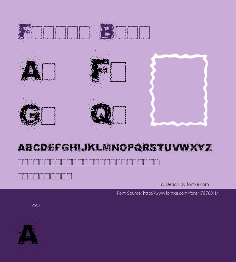 Fuzzed Book Version 1.00 Font Sample