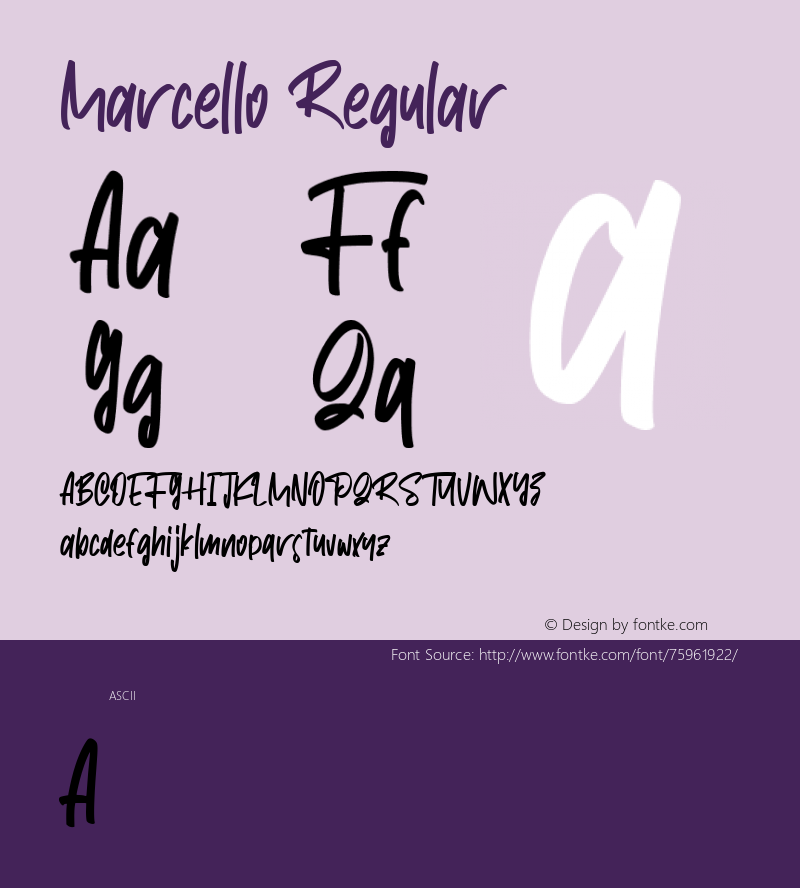 Marcello Version 1.000;PS 001.000;hotconv 1.0.88;makeotf.lib2.5.64775 Font Sample