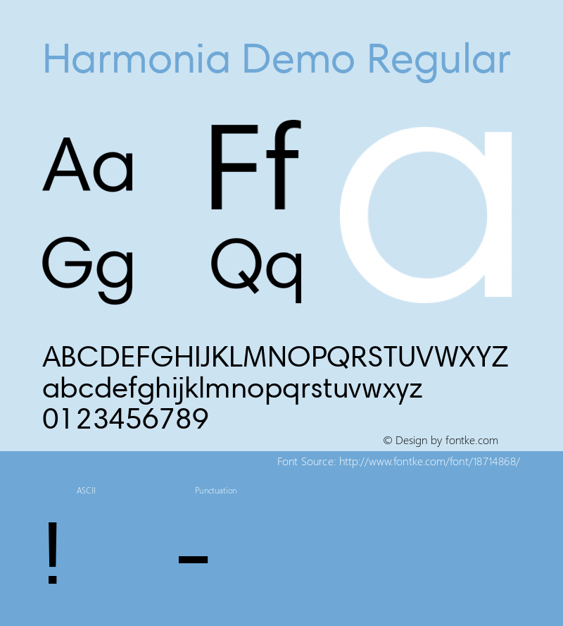 Harmonia Demo Regular Version 1.00 Font Sample