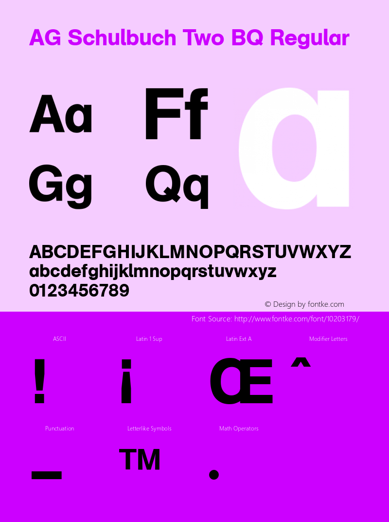 AG Schulbuch Two BQ Regular Version 001.000 Font Sample