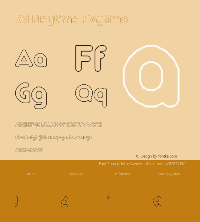 RM Playtime Playtime Version 1.0 Font Sample