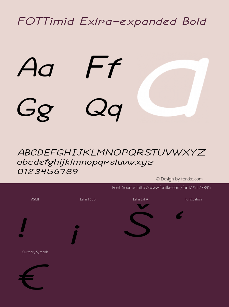 FOTTimid-ExtraexpandedBold Version 1.000 Font Sample