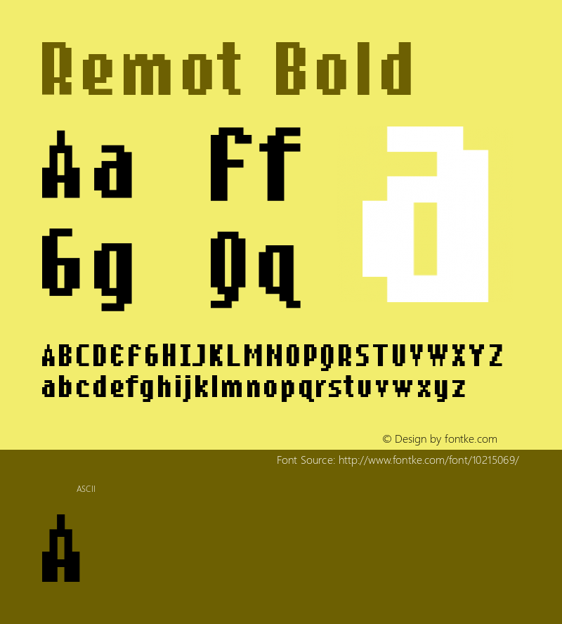 Remot Bold Version 1.00 Font Sample