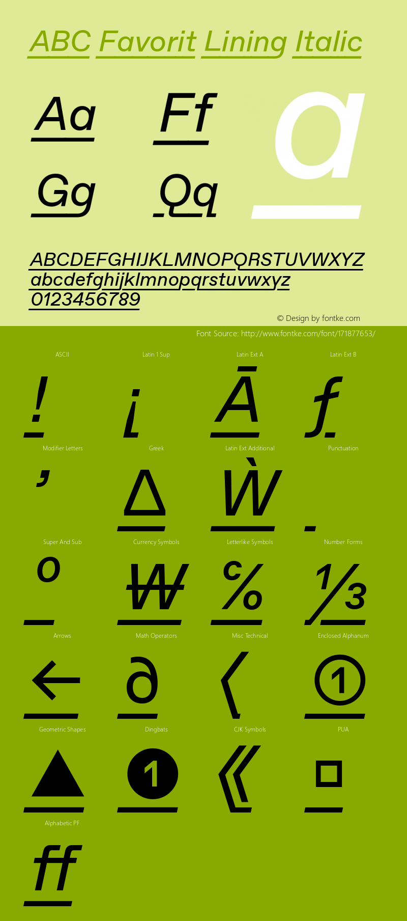 ABC Favorit Lining Regular Italic Version 1.200图片样张