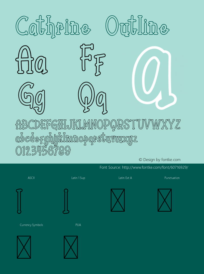 Cathrine-Outline Version 1.001;Fontself Maker 3.5.1 Font Sample