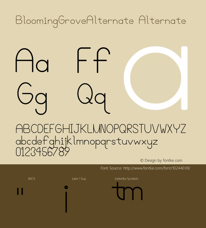 BloomingGroveAlternate Alternate Version 006.000 Font Sample