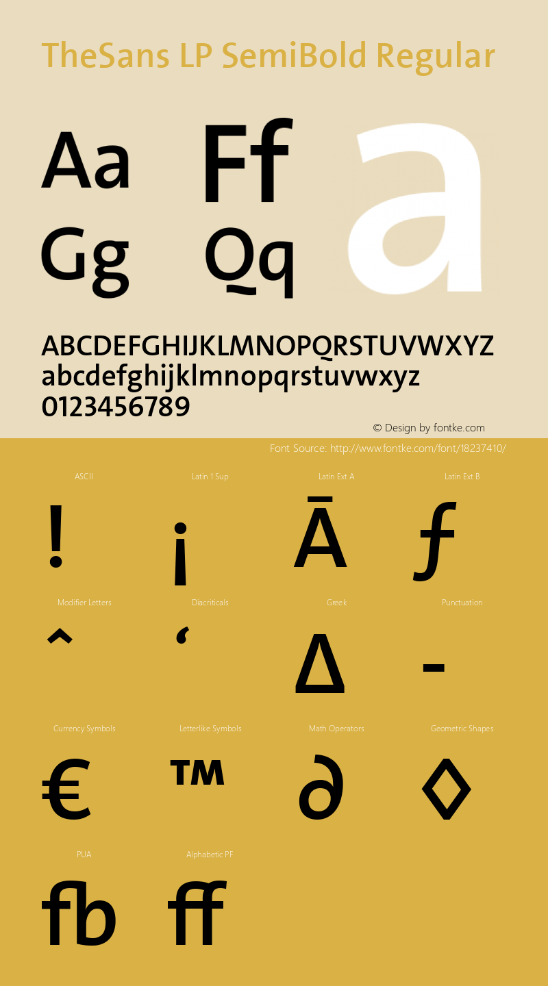 TheSans LP SemiBold Regular Version 2.089 Font Sample