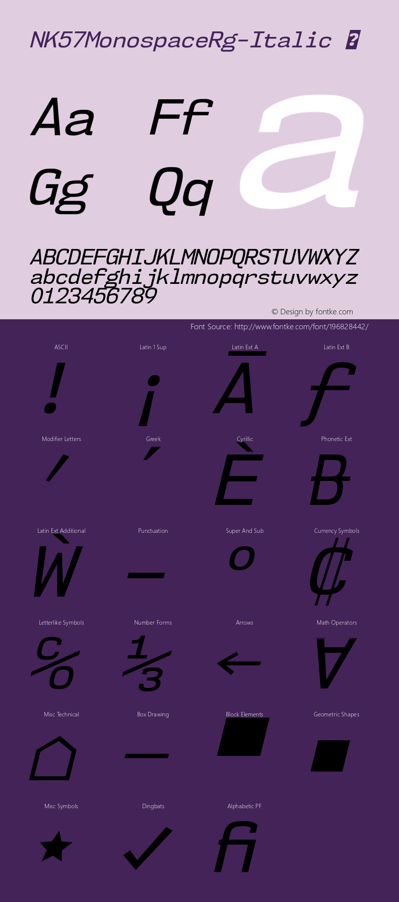 ☞NK57MonospaceRg-Italic Version 1.000;com.myfonts.easy.typodermic.nk57-monospace.italic.wfkit2.version.4sfH图片样张