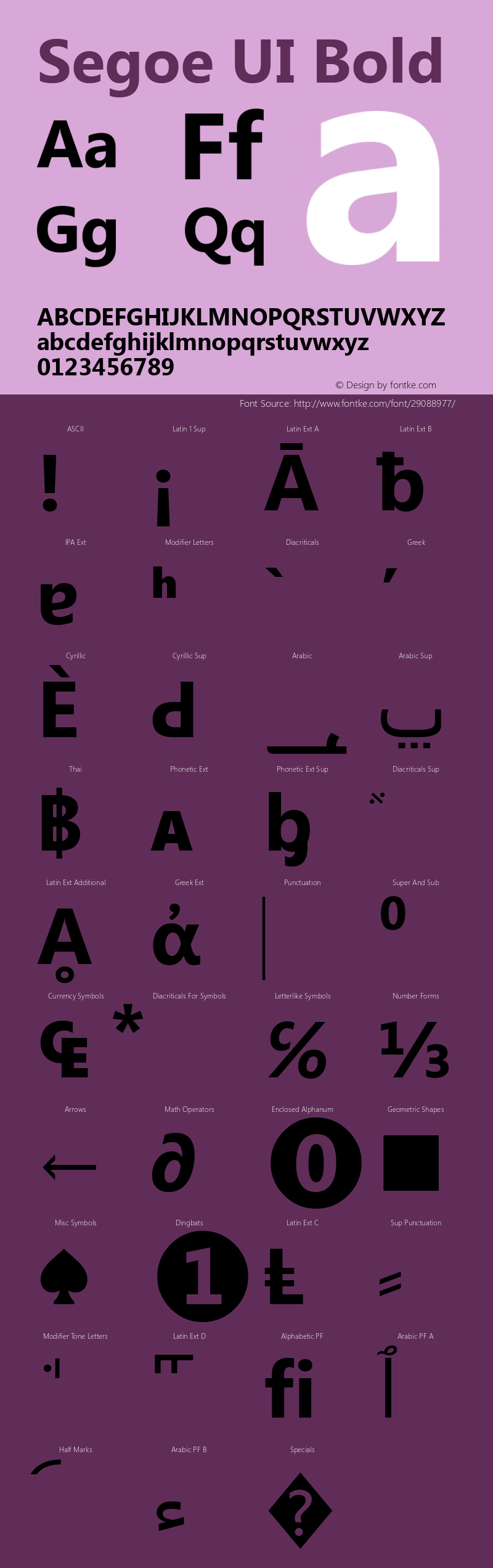 Segoe UI Bold Version 5.13 Font Sample