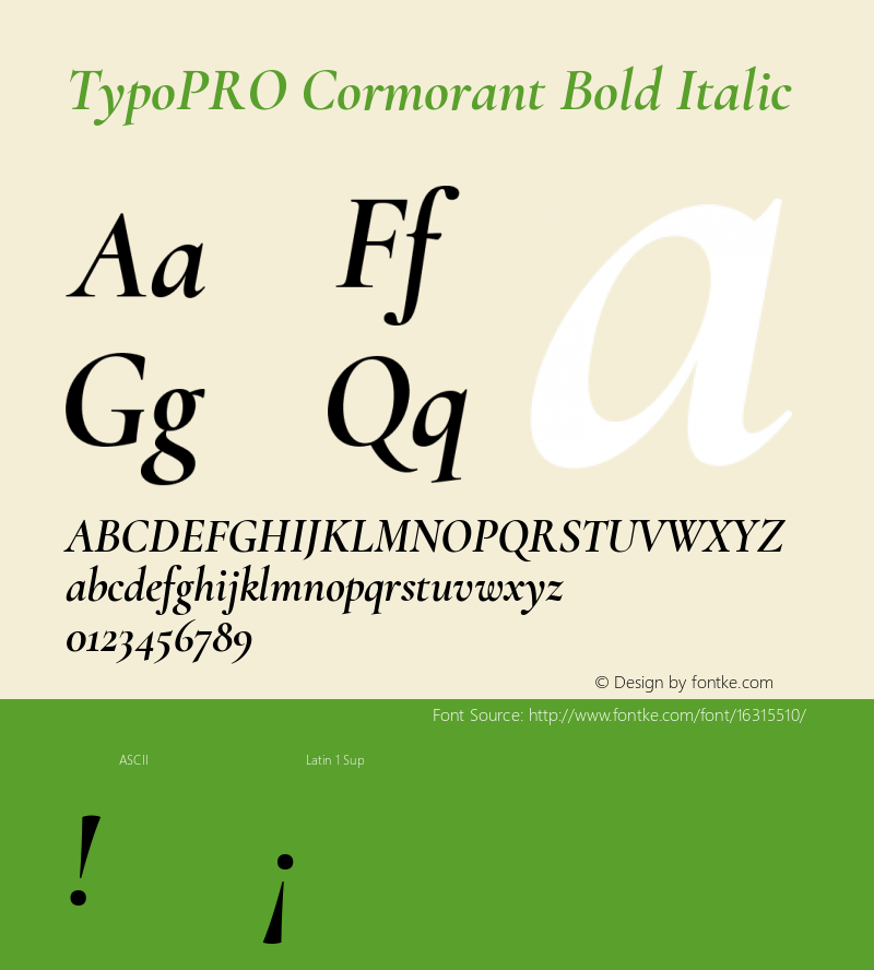 TypoPRO Cormorant Bold Italic Version 2.001 Font Sample