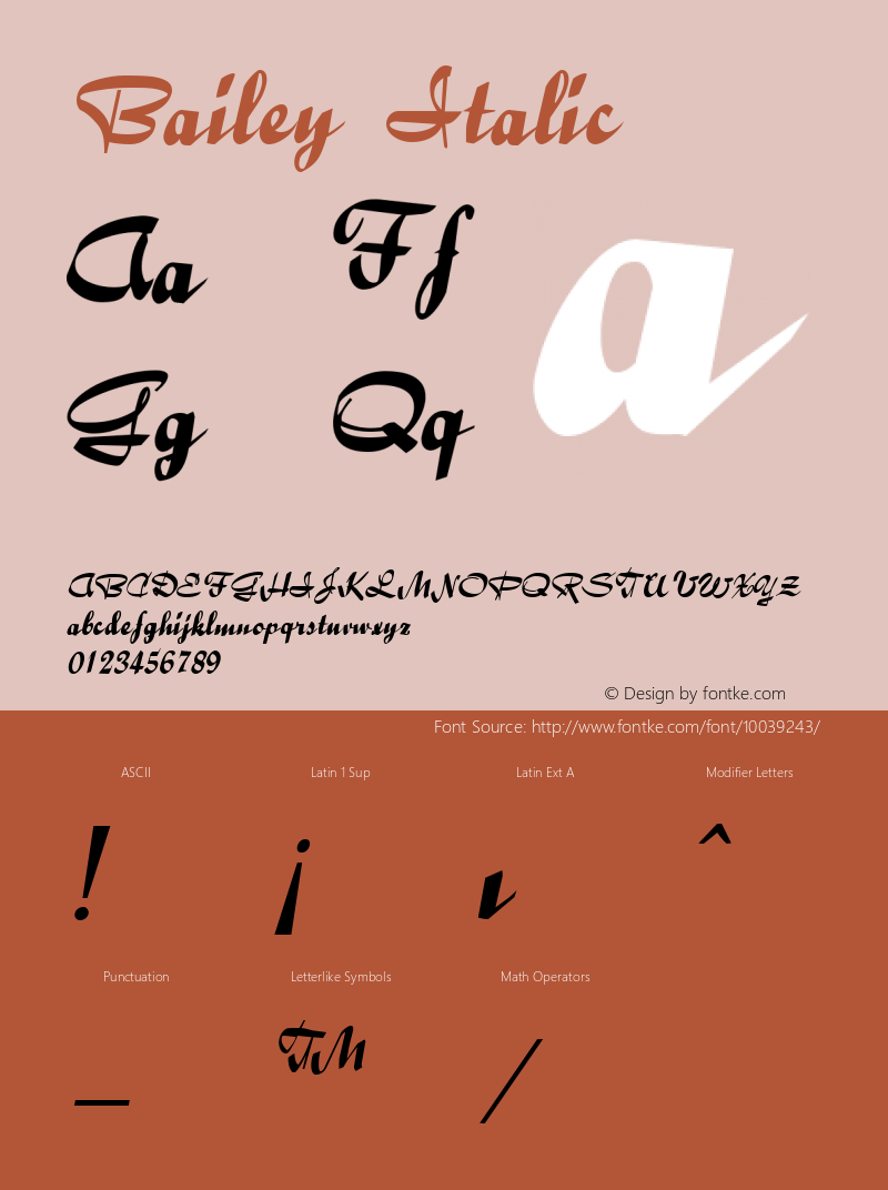 Bailey Italic The IMSI MasterFonts Collection, tm 1995 IMSI Font Sample