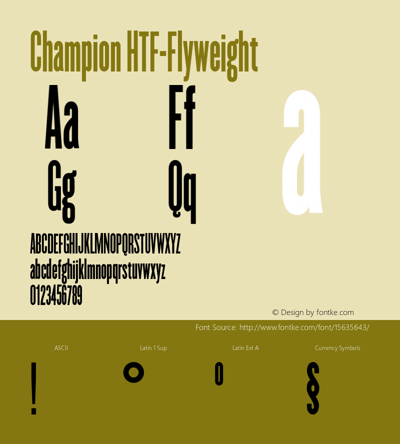 Champion HTF-Flyweight Version 001.000 Font Sample