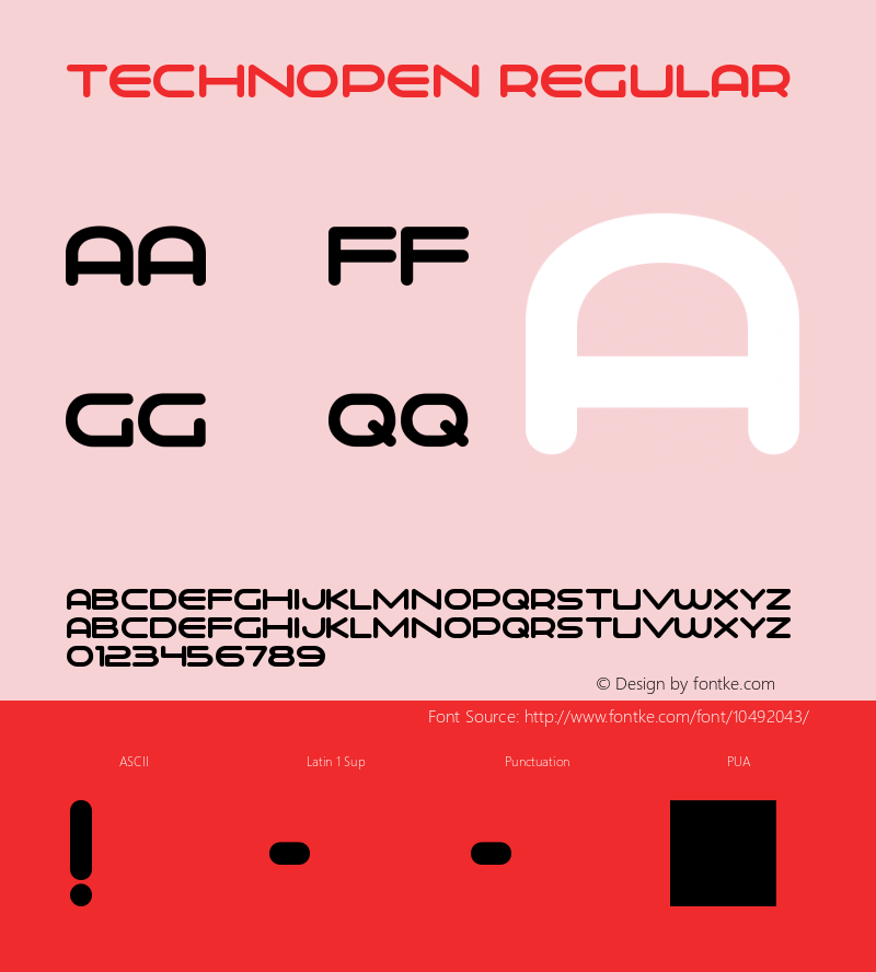 Technopen Regular Version 1.0 Font Sample