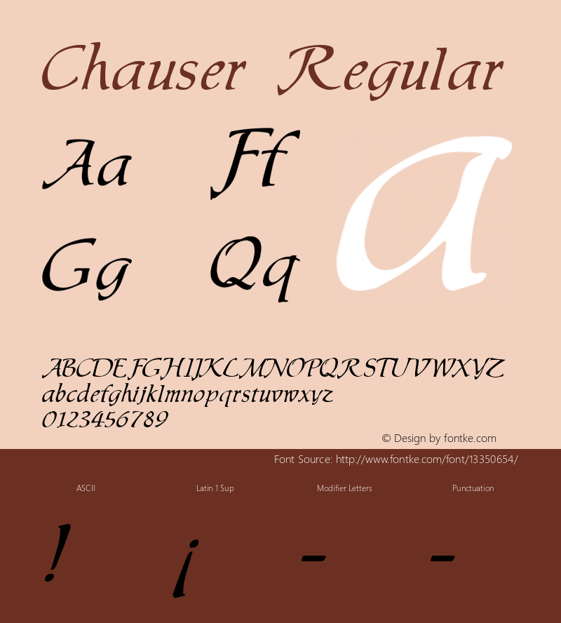 Chauser Regular Macromedia Fontographer 4.1 26.11.00 Font Sample