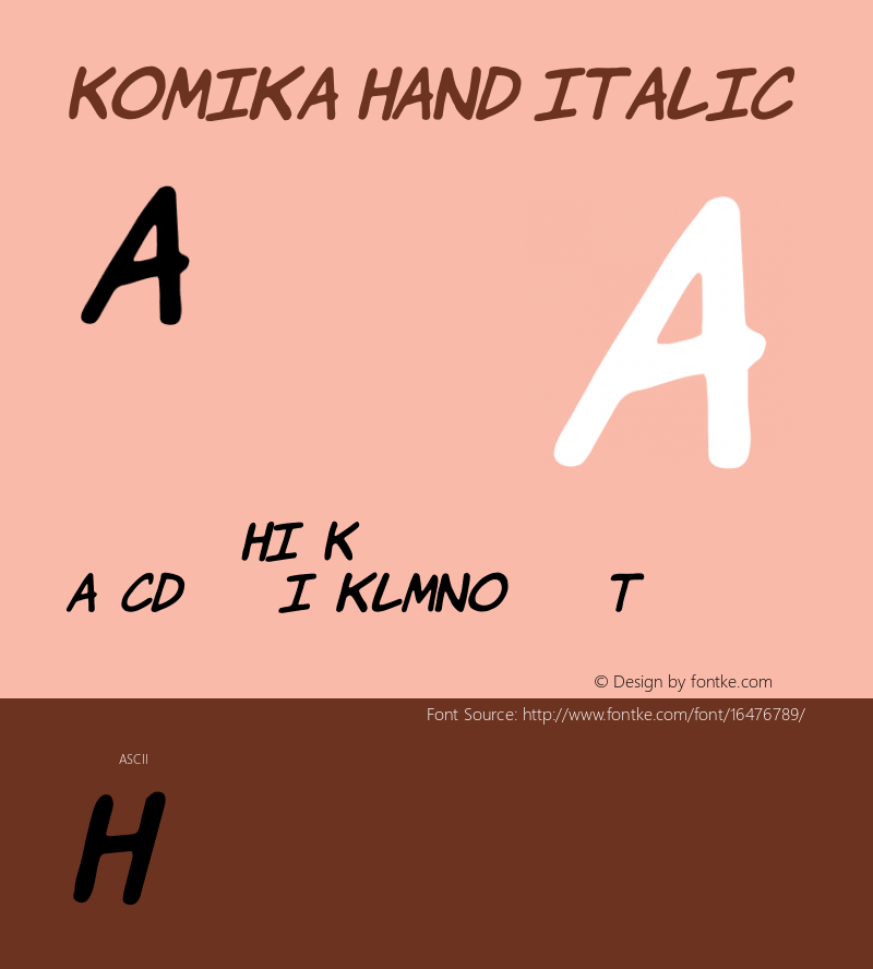 Komika Hand Italic 2.0 Font Sample