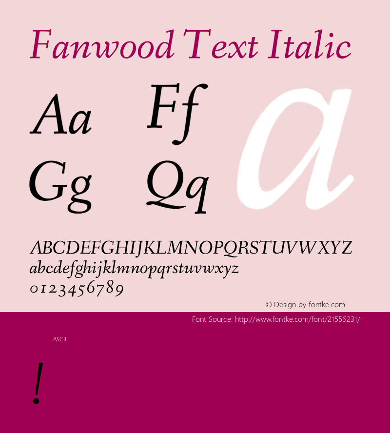 FanwoodText Version 1.0 Font Sample