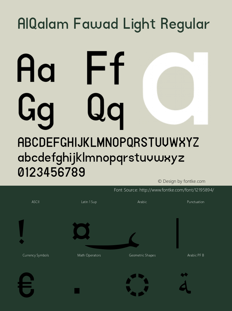 AlQalam Fawad Light Regular Version 1.0.0 Font Sample