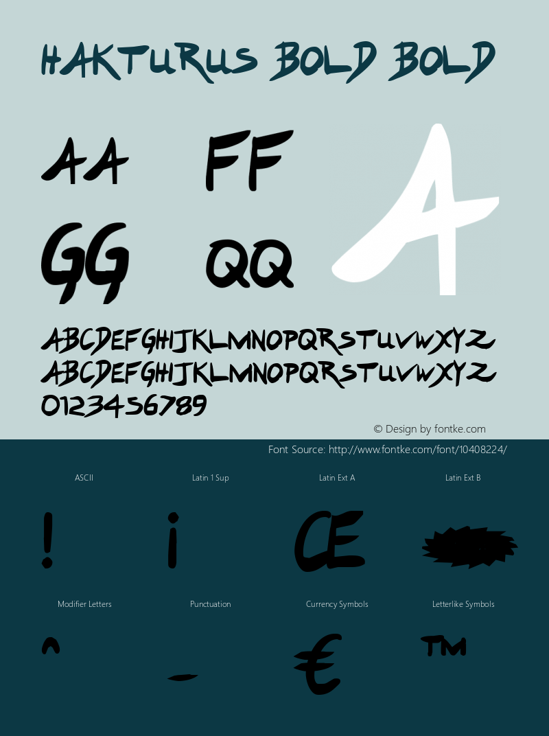 Hakturus Bold Bold 001.000 Font Sample